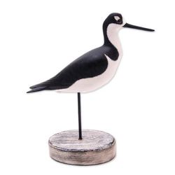 'Beach Cottage Wood Bird Decorative Accent from Bali'