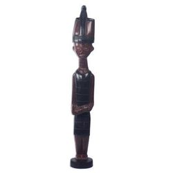 'Hand-Carved Sese Wood Statuette of a Servant from Ghana'