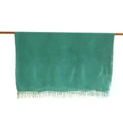 Teal Desire,'Diamond-Patterned Cotton Throw in a Solid Teal Hue'