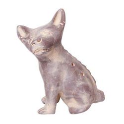'Western Mexico Pre-Hispanic Ceramic Grey Dog Ocarina Flute'