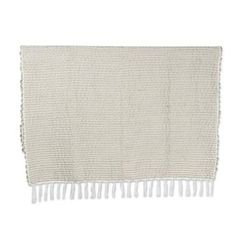 Tan Caress,'Brown Acrylic Thread Throw Blanket with Striped Pattern'