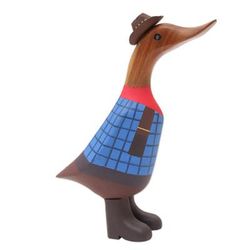 Wrangler Duck,'Handcrafted Wood Sculpture of Wrangler Duck'