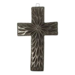 Oaxacan Faith,'Artisan Crafted Barro Negro Wall Cross from Mexico'