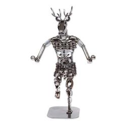Deer Dance,'Upcycled Metal Auto Part Sculpture from Mexico'