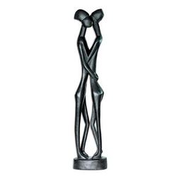 Wonderful Lovers,'Hand Carved Romantic Wood Sculpture'