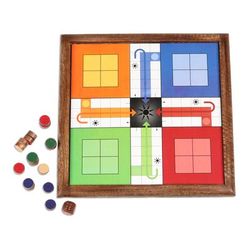 Strategic Challenge,'Hand Crafted Mango Wood Ludo Board Game'