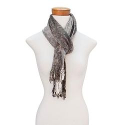 Infinite Universe,'Handwoven Grey Rayon Chenille Scarf from Guatemala'
