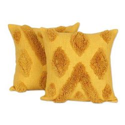 Odds Are,'Embroidered Cotton Cushion Covers from India (Pair)'