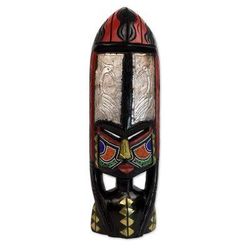 Ghanaian wood mask, 'Shower of Blessings' - African Wood Mask