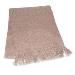 'Cozy Light Brown' - Hand Crafted Alpaca Wool Solid Throw