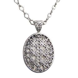 Sterling silver pendant necklace, 'Jasmine at Night'
