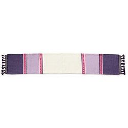 Blushing Purple,'100% Cotton Artisan Crafted Table Runner in Purple and Pink'