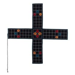 India's Night Challenge,'Embroidered Black Cotton Chopad Game with Classic Details'