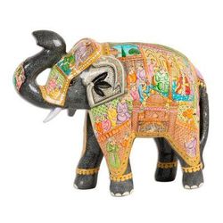 Mughal Elephant,'Royal Elephant Papier Mache Sculpture (11 Inch)'