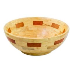 Mahogany wood bowl, 'Segments'