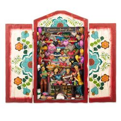 Creating Love and Peace,'World Peace Project Ceramic & Wood Retablo from Peru'