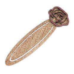 Blossoming Rose,'Handcrafted Recycled Teak Floral Rose Theme Bookmark'