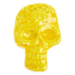Skull in Yellow,'Yellow Day of the Dead Skull Ceramic Magnet from Mexico'
