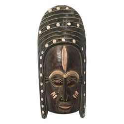 Ghana Generations,'Handcrafted African Sese Wood Mask in a Dark Palette'