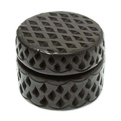Round Trellis,'Handmade Barro Negro Decorative Box'