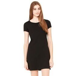 Bella + Canvas 8412 Women's Vintage Jersey Short Sleeve T-Shirt Dress in Black size Large | Ringspun Cotton