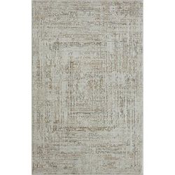 HomeRoots 4' X 6' Beige Abstract Distressed Area Rug - 4' x 6'