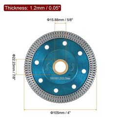 2pcs Diamond Saw Blades 4" Cutting Blade Super Thin Tile Saw Blade Blue