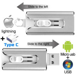 Clé USB 3.0 pour iPhone Xs Max X iPad 8/16/32/128 GB 64/128 GB support à mémoire de 256GB lecteur