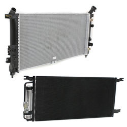 2001 Pontiac Montana Radiator, 3.4L/3.5L Eng., Aluminum Core, Plastic Tank, includes A/C Condenser