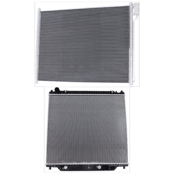 2000 Ford F-250 Super Duty Radiator, 6.8L/7.3L Eng., Aluminum Core, Plastic Tank, includes A/C Condenser