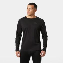 Helly Hansen Men's Lifa Active Stripe Crew Baselayer Top Black 2XL