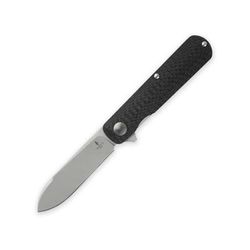 Terrain 365 Otter Flip Linerlock CF Folding Knife 3.88in Closed 2.88in Stonewash Terravantium Super-Alloy Spear Point Blade Carbon Fiber Handle Nylon