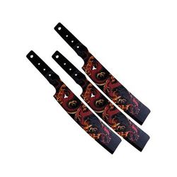 Toro Knives Besito Slim Fire Throwing Knives 15.75in Overall 9.75in Black Powder 3Cr13 Blade Fire Dragon Artwork SS Handle Nylon Sheath 75