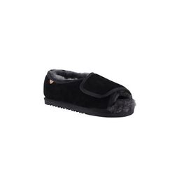 Wide Width Women's Apma Women'S Open Toe Slipper by LAMO in Black (Size 8 W)