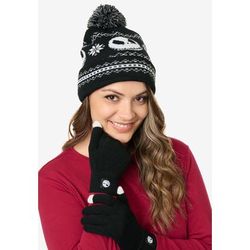 Women's Nightmare Before Christmas Knit Beanie Hat & Touch Screen Gloves by Disney in Black