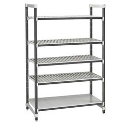 Cambro EXU244884VS5480 48" NSF 5-Tier Polymer Shelf Kit - Camshelving Elements XTRA, 24"W, 84"H, Gray