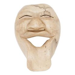 Wood mask, 'Laugh Out Loud'