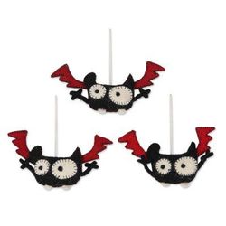 Mystic Bats,'Handmade Halloween Bat Ornaments (Set of 3)'