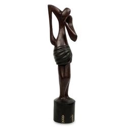Wood sculpture, 'Problems of the World' - Abstract Wood Sculpture