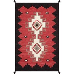 Canvello Tuscany Reversible Wool Rust Area Rug- 3'3'' X 4'11'' - 3' 3'' X 4'11''