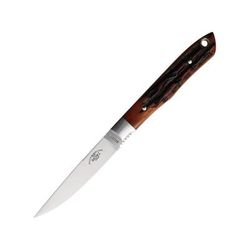 Moki Bird & Trout 2.0 Bone Knife 7.13in Overall 3.25in Satin AUS-8 Stainless Steel Blade Brown Jigged Bone Handle Brown Leather Belt Sheath TS-535ANZ