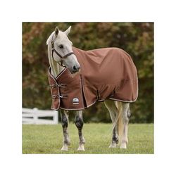 SmartPak Deluxe Turnout Blanket with Earth Friendly Fabric - 78 - Medium (220g) - Cafe/Dark Roast & Blonde Roast/White Piping - Smartpak