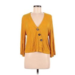 Good Luck Gem Cardigan Sweater: Yellow - Women's Size Medium