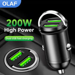 OlPG-Mini chargeur de voiture 200W allume-cigare charge rapide pour iPhone QC3.0 touristes USB