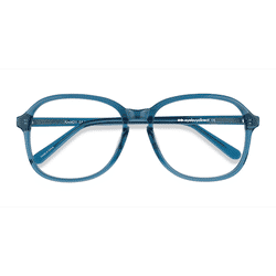 Unisex s square Teal Acetate Prescription eyeglasses - Eyebuydirect s Randy