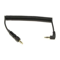 Cable Techniques 3.5mm TRS to 3.5mm TRS Right-Angle Coiled Unbalanced Cable (8", Black) CT-G3CC-8U