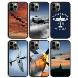 Coque de téléphone avec avion militaire Spitfires coque arrière pour iPhone 15 SE2020 14 13 11 12