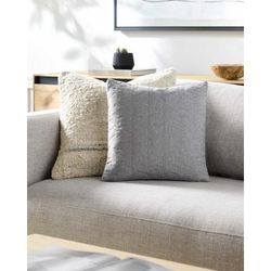 Manus 18" Square Cottage Cotton Off White Throw Pillow - Boutique Rugs