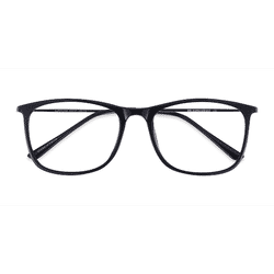 Unisex s rectangle Black Plastic Prescription eyeglasses - Eyebuydirect s Hurricane