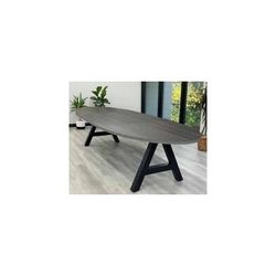 12' Oval Conference Table with Metal A-Frame Base